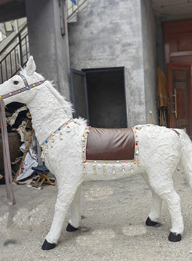 大型仿真白马仿真马可乘重200斤影视拍摄道具摆件定做仿真动物