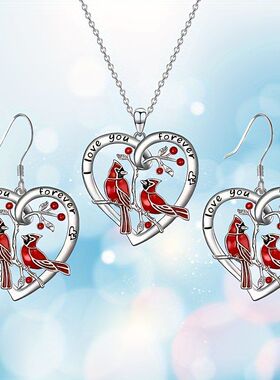 时尚简约可爱动物锁骨链耳饰套装