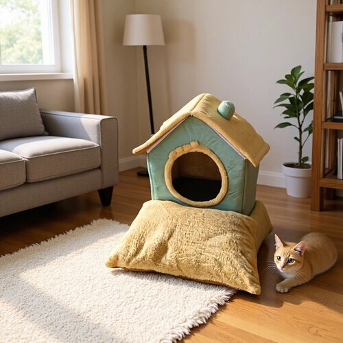 猫狗房子窝冬天保暖小型犬猫狗四季通用可拆洗狗屋猫窝床宠物用品