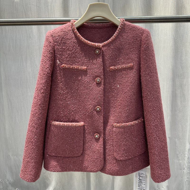 2026春季新款时尚重工圆领串珠亮片粗花呢小香风羊毛外套女26A-25,女装/女士精品,短外套,淘宝优惠券,粉丝福利购,淘宝优惠卷