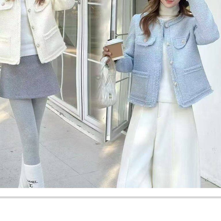 商场同款2026春季新款圆领毛边单排扣洋派显瘦小香风休闲外套2645,女装/女士精品,短外套,淘宝优惠券,粉丝福利购,淘宝优惠卷