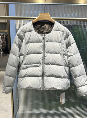 商场同款2025冬季新款羽绒服女韩版宽松圆领小个子白鸭绒外套6596