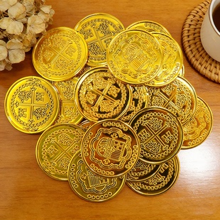 加勒比海盗金币仿真玩具硬币塑料假钱币过家家游戏道具儿童奖励币