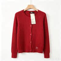 Uniqlo women's guilloche round-neck knitted cardigan long-sleeved 488288 Soft and comfortable thumbnail 3
