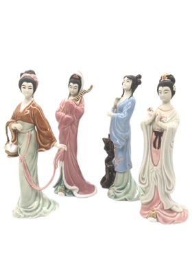 石湾公仔仕女家居电视柜摆件装饰品陶瓷工艺礼品摆设中国四大美人