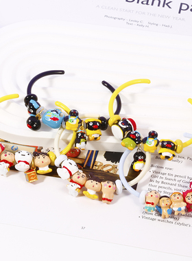 beads卡通串珠可爱企鹅手镯蜡笔小新手链原创多巴胺少女闺蜜手饰