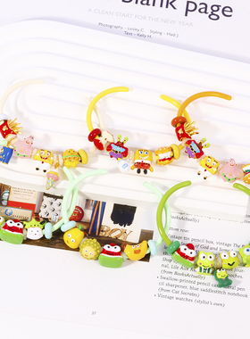 beads卡通串珠可爱派大星手镯大眼蛙手链原创多巴胺少女闺蜜手饰