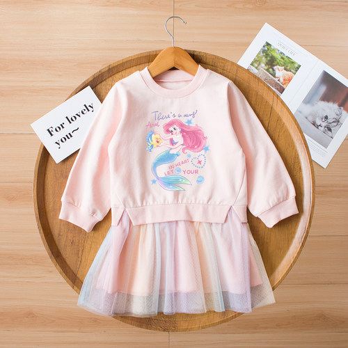女童纯棉连衣裙春秋美人鱼衣服
