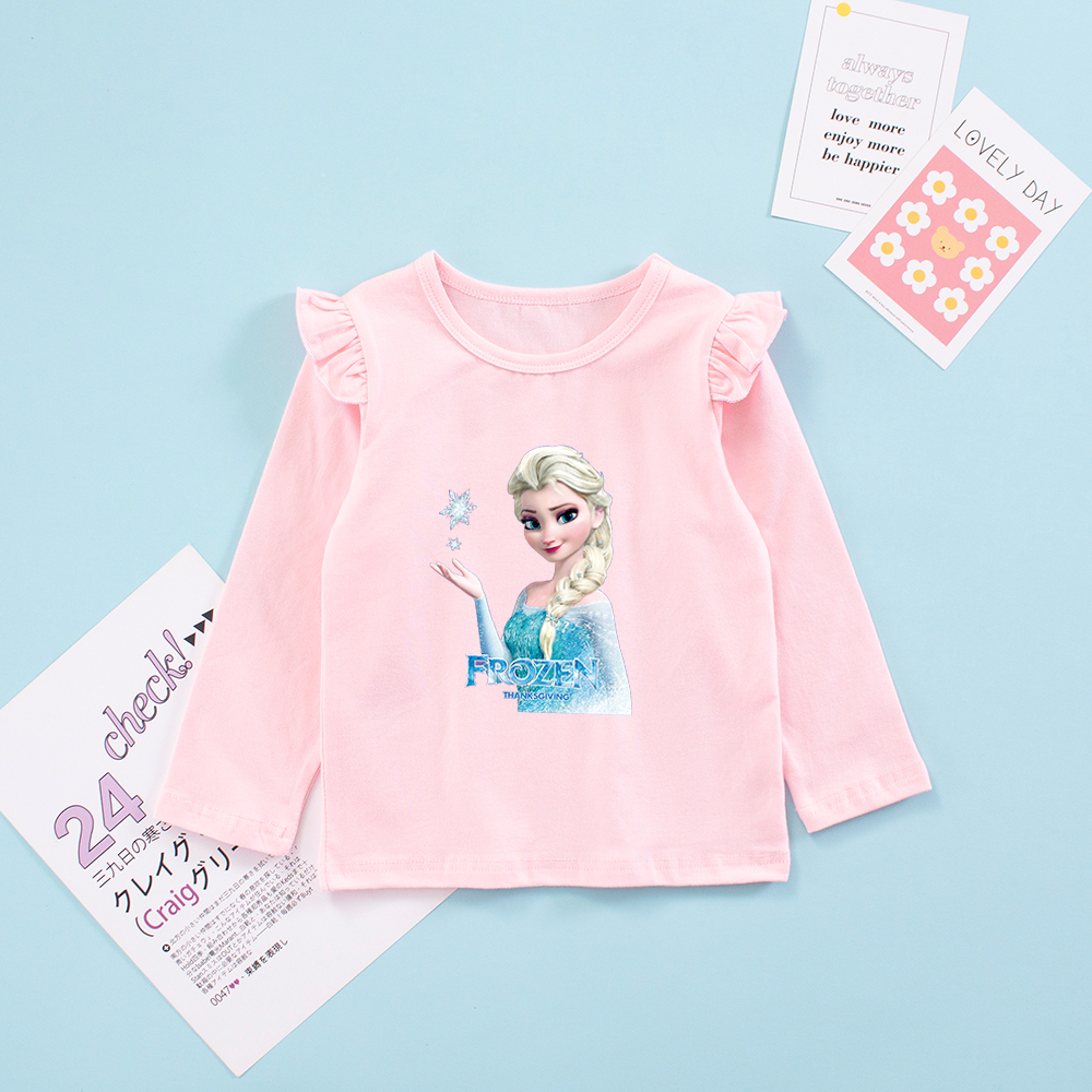 女童韩版春秋款打底衫小飞袖T恤