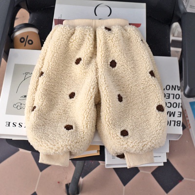 小女孩加绒保暖羊羔绒休闲裤