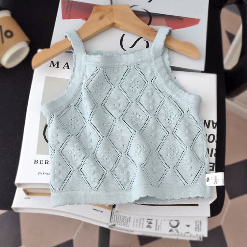 小女孩甜美韩版针织小背心