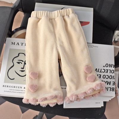 小女孩甜美韩版加绒喇叭裤