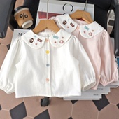 春装 女童衬衫 纯棉2026新款 长袖 女宝宝上衣洋气百搭婴儿衬衣 春秋款