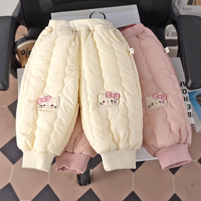 女童裤子冬装夹棉儿童宝宝棉裤一条过冬保暖冬季加绒外穿婴儿长裤
