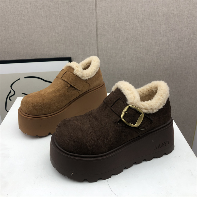 舒适休闲厚底加绒保暖勃肯棉鞋女