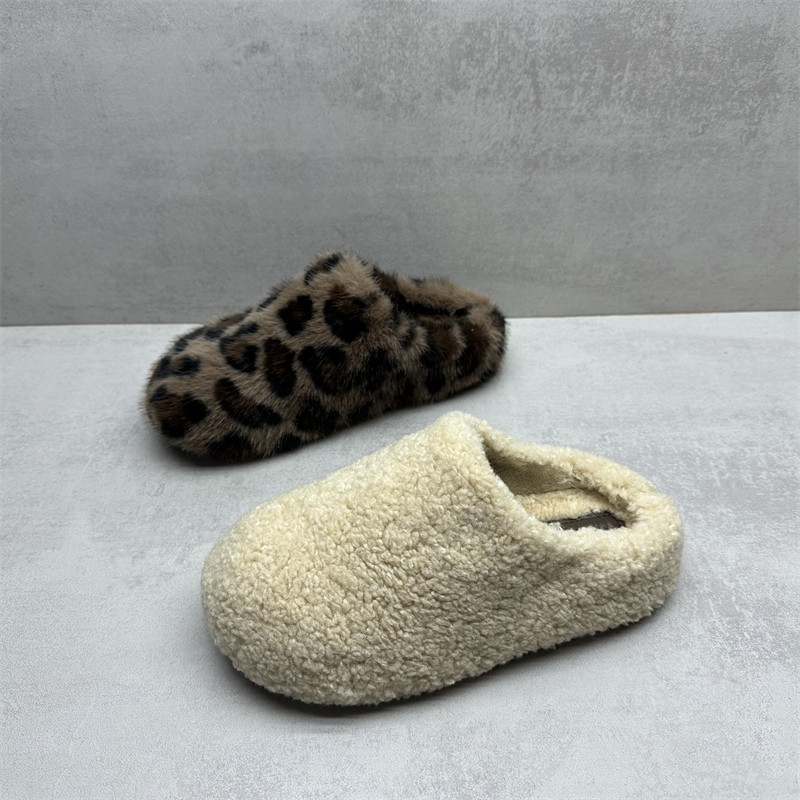 断码处理2025秋冬新款女鞋简约百搭舒适保暖包头毛毛半拖鞋女棉鞋