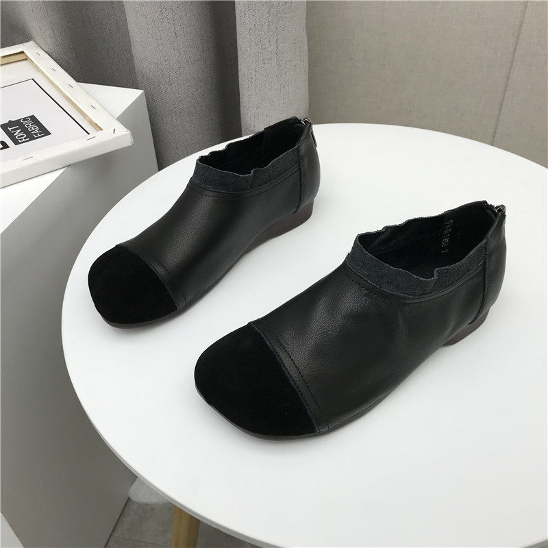 工厂清仓断码软底复古深口女鞋