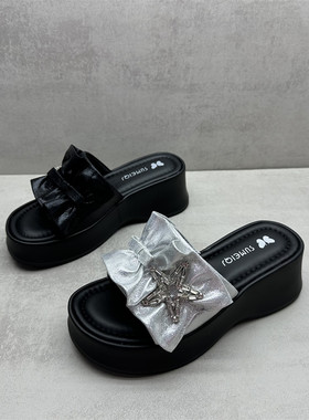 夏季新款增高厚底女一字拖断码鞋