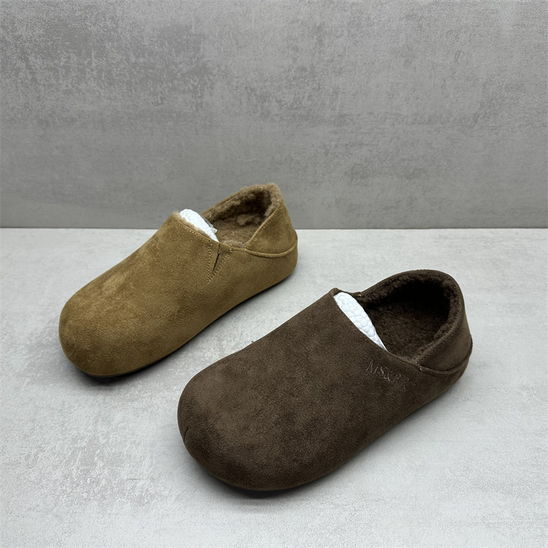 一脚蹬复古文艺内增高加绒勃肯鞋