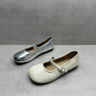 撤柜处理断码女鞋2026春款舒适一字扣仙女风配裙子圆头浅口单鞋女