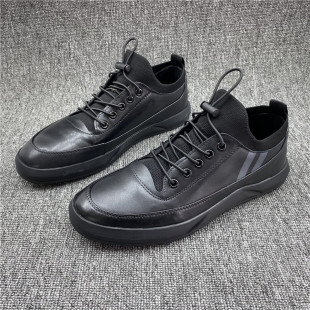 工厂处理冬季新款真皮断码男鞋头层牛皮防滑软底舒适百搭休闲皮鞋