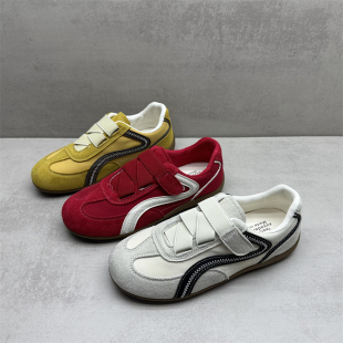 撤柜处理断码女鞋2026春款德训鞋魔术贴圆头平底运动休闲鞋女单鞋