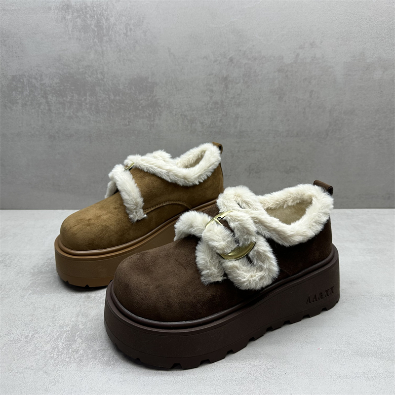 断码冬季加绒保暖厚底勃肯鞋女鞋