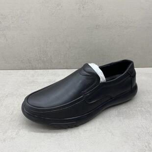 断码处理2024秋款真皮男鞋百搭圆头套脚厚底防滑休闲皮鞋男士单鞋