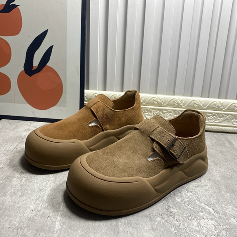 断码处理女鞋厚底真皮防滑勃肯鞋