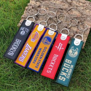 湖人勇士快船篮网火箭雄鹿热火公牛飘带钥匙扣背包扣挂件钥匙链