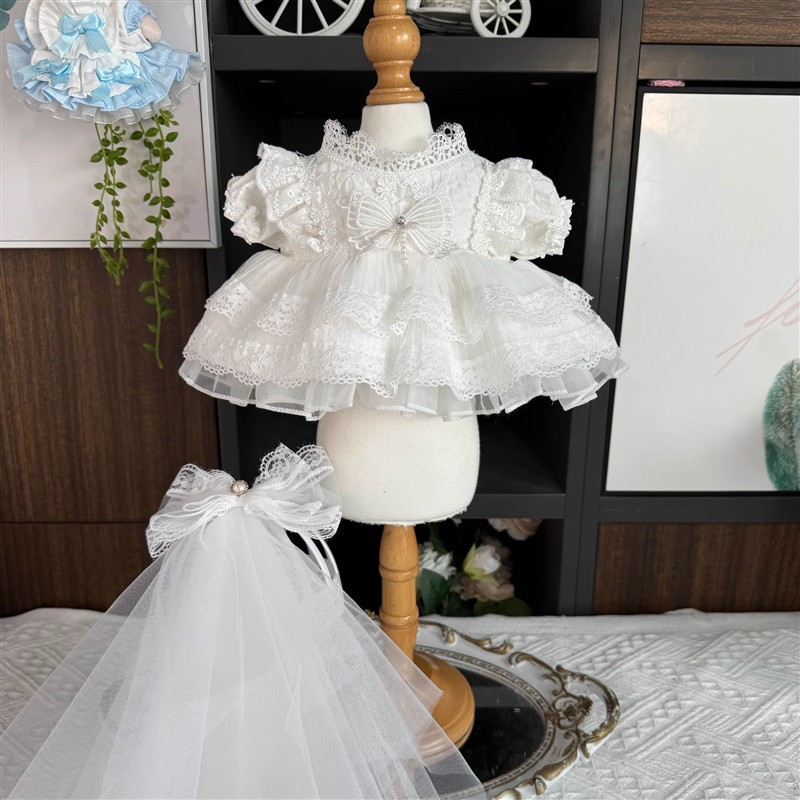 20cm棉花娃衣毛绒公仔mokoko婚纱礼服星黛露着替公主裙拉布布裙子