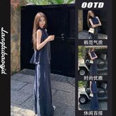 两件套 上衣阔腿裤 2025超火夏装 一整套韩系高级感减龄运动休闲无袖