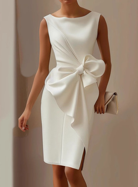 2025shein temu 跨境亚马逊独立站欧美外贸蝴蝶结爆款连衣裙新款