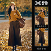 女 上衣套装 2024秋冬新款 韩系慵懒风软糯毛衣女外穿宽松复古针织衫