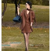 外套马甲背心韩风chic一整套穿搭包臀裙 西装 高级感职场套装 女秋季