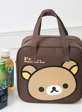 饭盒袋手提午餐包 大号男女手拎包小学生 儿童卡通帆布防水便当包