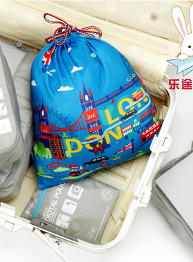 旅游达人弹力收纳袋刘涛同款旅行收纳袋衣服整理袋抽绳束口袋防水