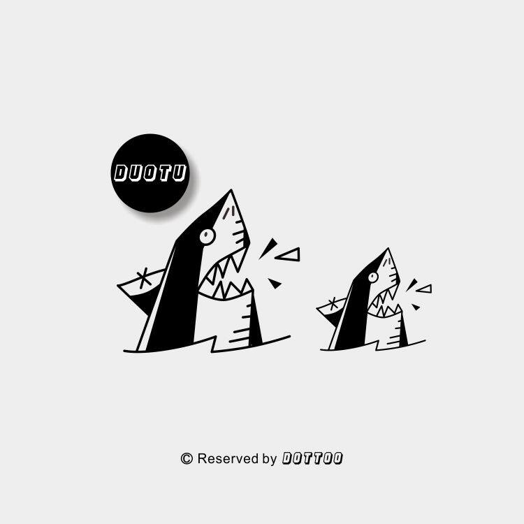 哆图原创防水纹身贴纸情侣鲨鱼创意礼品 霸气个性tatoo刺青纹身贴