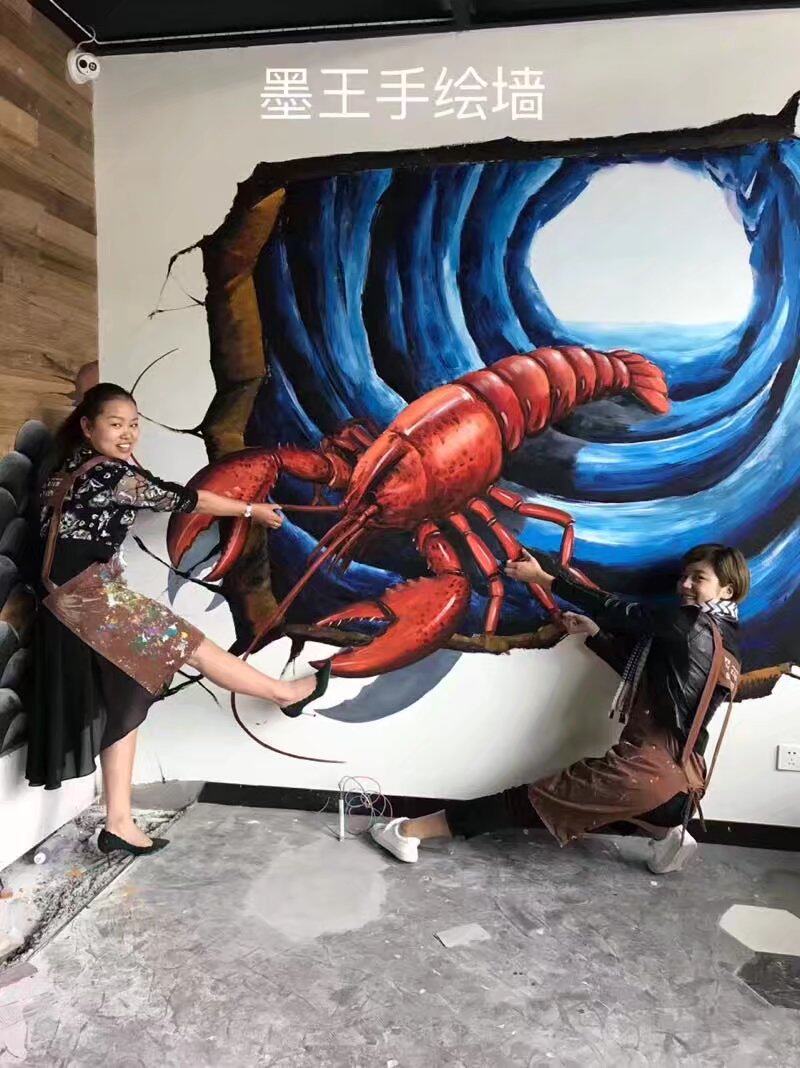 上海上门手绘墙绘 壁画墙体彩绘涂鸦油画背景墙大型壁画包邮