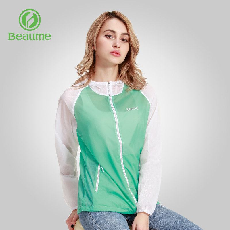 beaume宝美户外女款轻量反光风衣遮阳轻薄透气皮肤衣