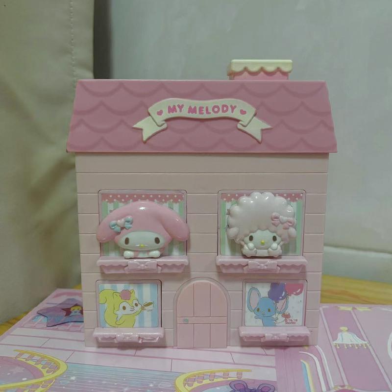 图片版本的美乐蒂房子背景图绿条纹版本可爱卡通收纳盒