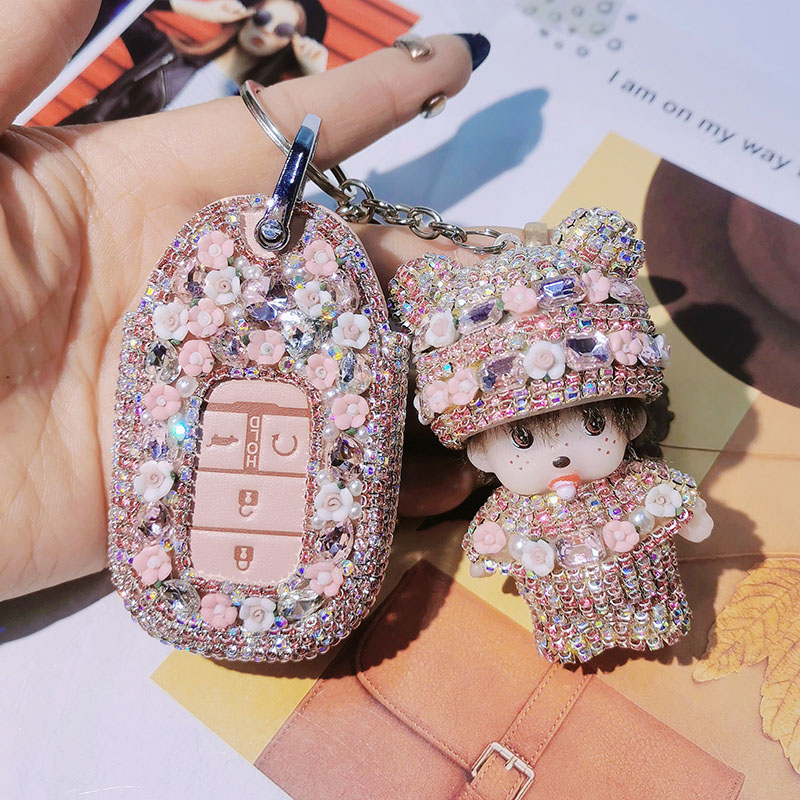手工镶钻卡通可爱本田车钥匙套
