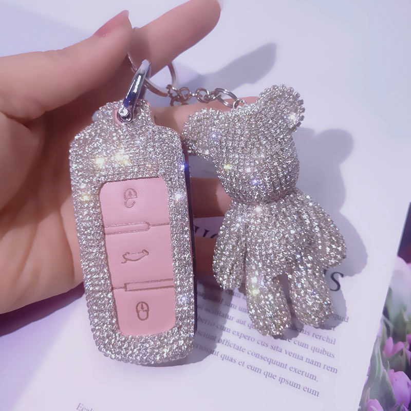 漂亮的纯手工制作水钻汽车钥匙套