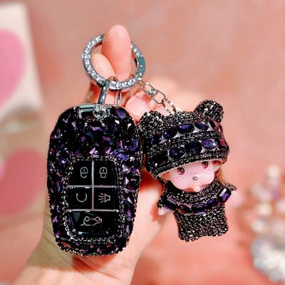 漂亮的纯手工制作水钻汽车钥匙套