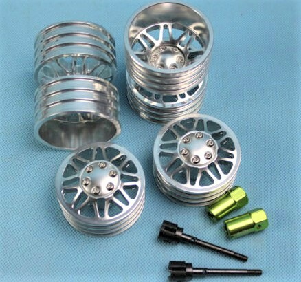 RC4WD SCX10 F350等 1.9 后双轮皮卡4X4铝合金仿真轮毂  一套