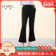 科尚黑色阔腿裤 松紧腰气质OL通勤 显瘦微喇叭裤 高腰女2025冬季 新款