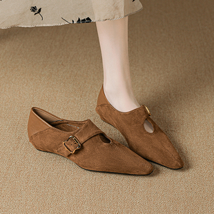 百搭内增高浅口单鞋 真皮巨好看不累脚秋冬季 时尚 女2025新款 乐福鞋