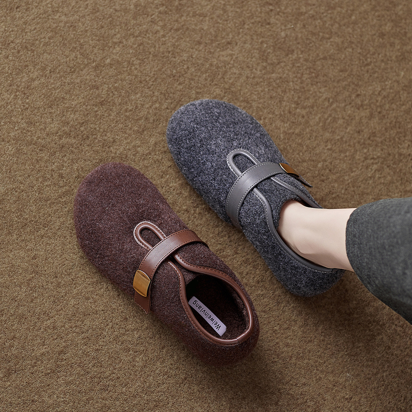 真皮巨好看内增高勃肯鞋女2025秋冬季新款休闲毛毛鞋女玛丽珍单鞋,女鞋,深口单鞋,淘宝优惠券,粉丝福利购,淘宝优惠卷