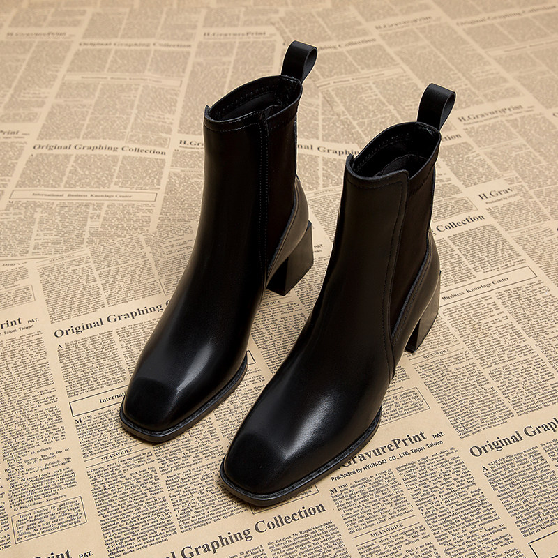 切尔西靴女2025年秋冬季新款爆款中跟粗跟高级感瘦瘦靴高跟短靴子,女鞋,切尔西靴,淘宝优惠券,粉丝福利购,淘宝优惠卷