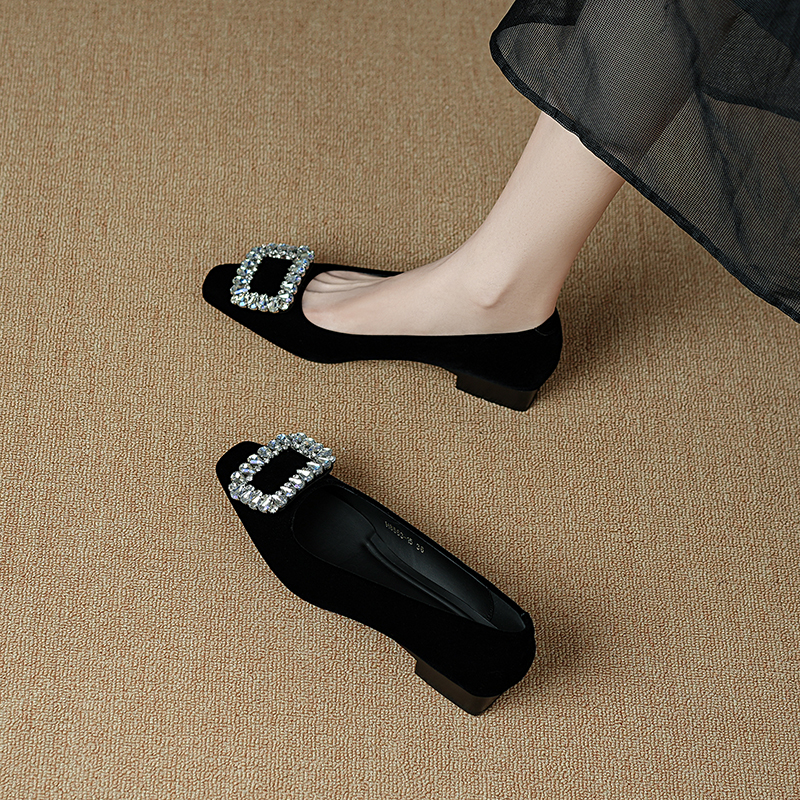 羊皮版法式浅口单鞋女